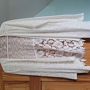 Womens light weight white cardigan size large